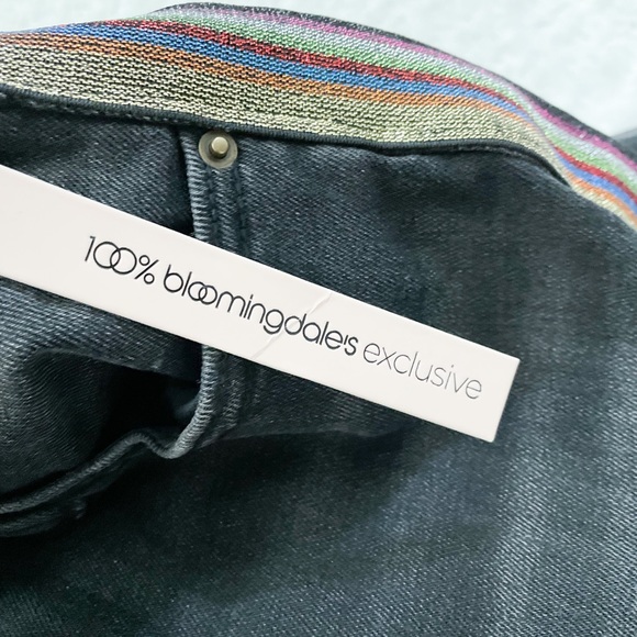 NWT-AQUA Glitter Side Striped Black Frayed Jeans - Picture 11 of 12